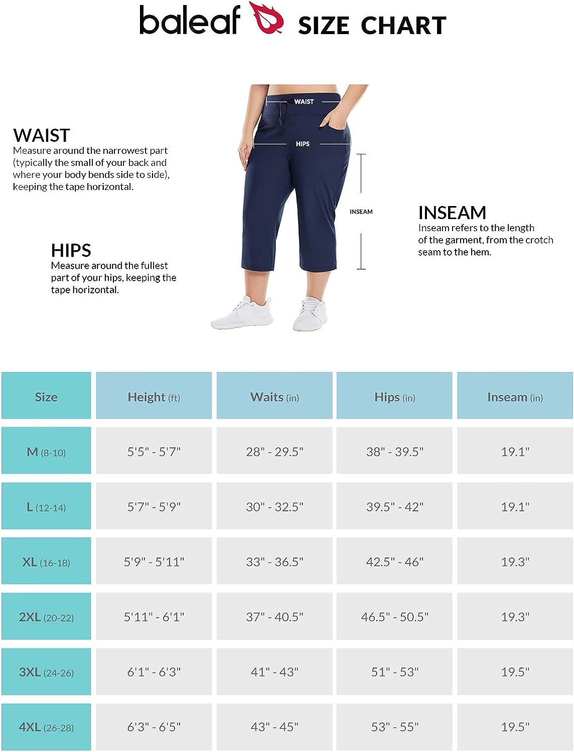 BALEAF Plus Size Capri Pants for Women High Waist Pull on Pockets Casual  Summer Navy XX-Large