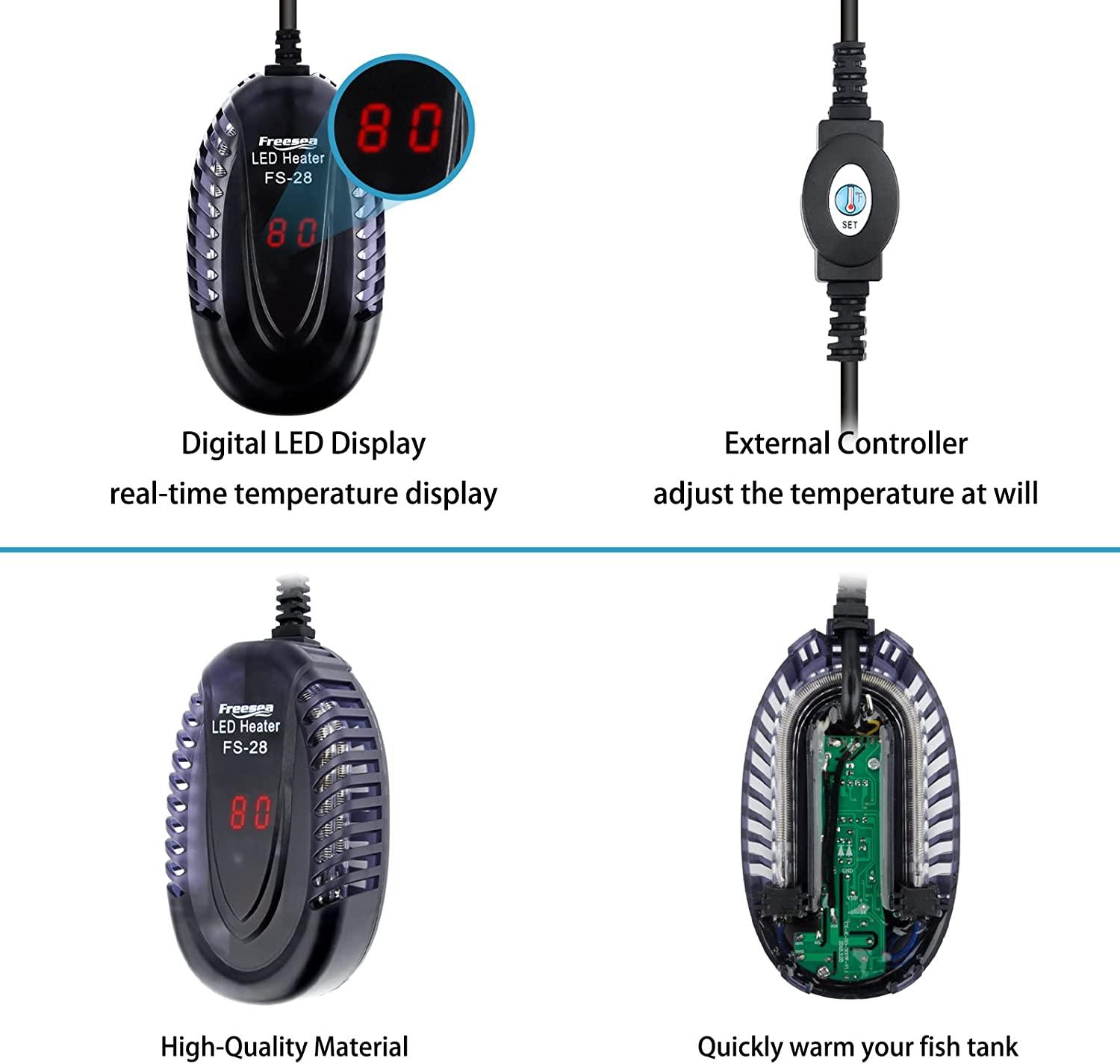 FREESEA Aquarium Fish Tank Heater 200/300 Watt Submersible Betta