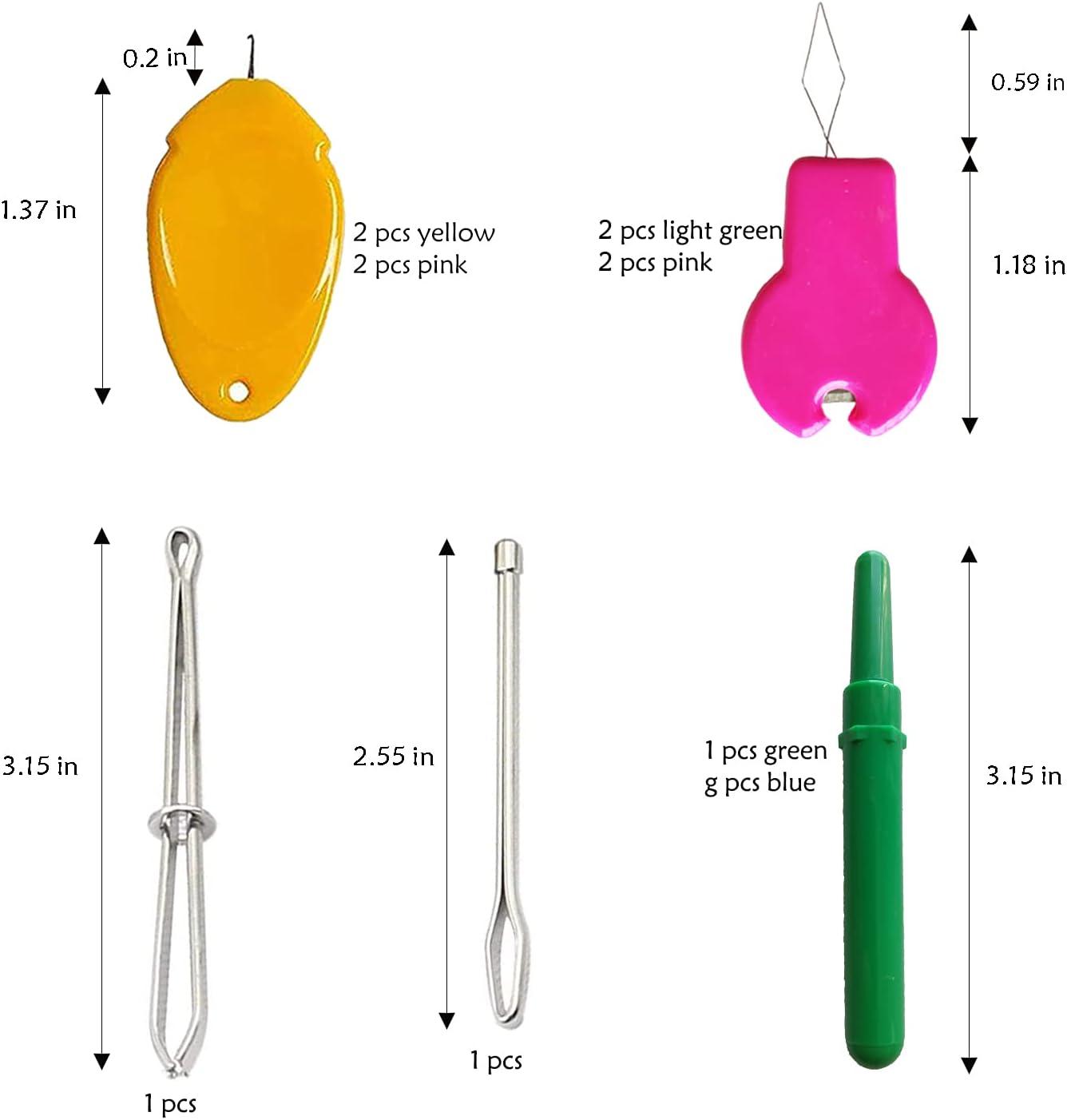 Needle Threader for Hand Sewing,Seam Rippers,Hoodie String Threader(4 Pcs  Gourd Shaped Threaders 4 Pcs Simple Threader for Needles 2 Pcs Drawstring  Threader 2 Pcs Stitch Remover) for DIY Art Rose Red,Purple,Light  Green,Yellow