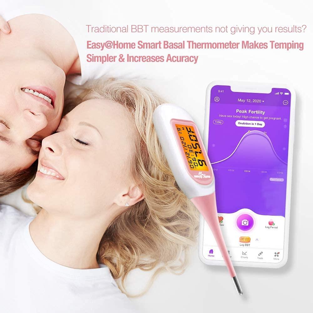 Easy@Home Smart Basal Thermometer, Large Screen and Backlit, FSA Eligi