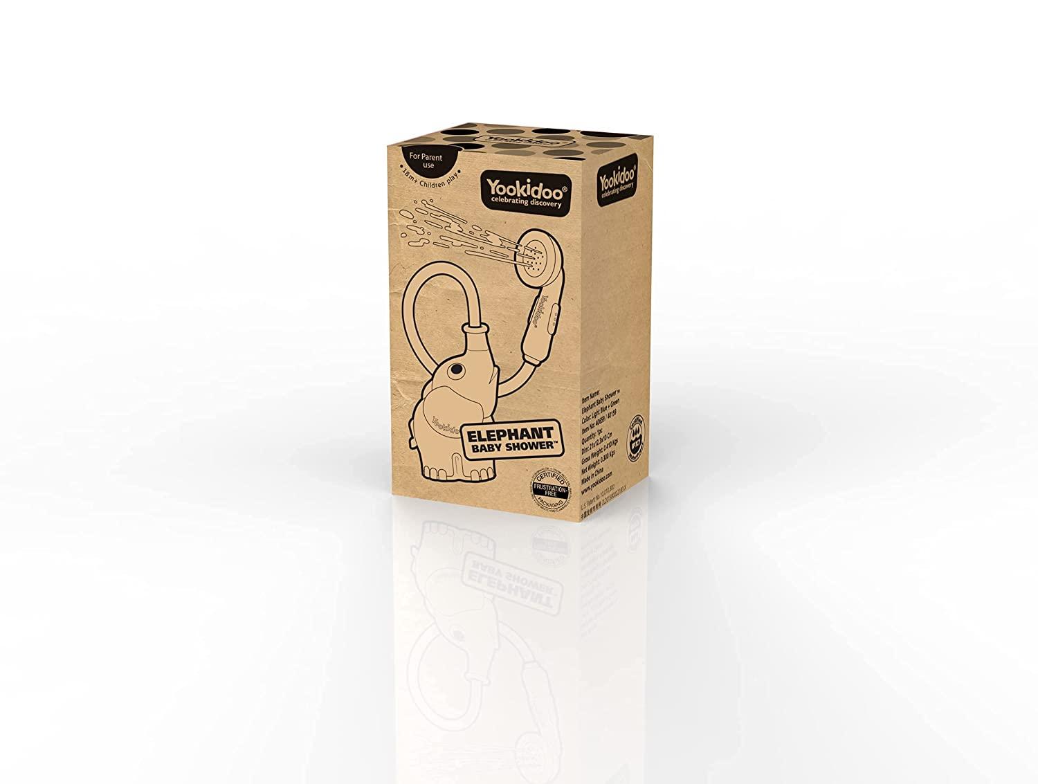 Yookidoo Baby Bath Shower Head Elephant Water Pump with Trunk Spout