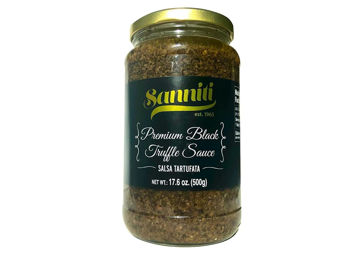 Sanniti Italian Premium Black Truffle Sauce Salsa Tartufata, 17.6 oz (500g)