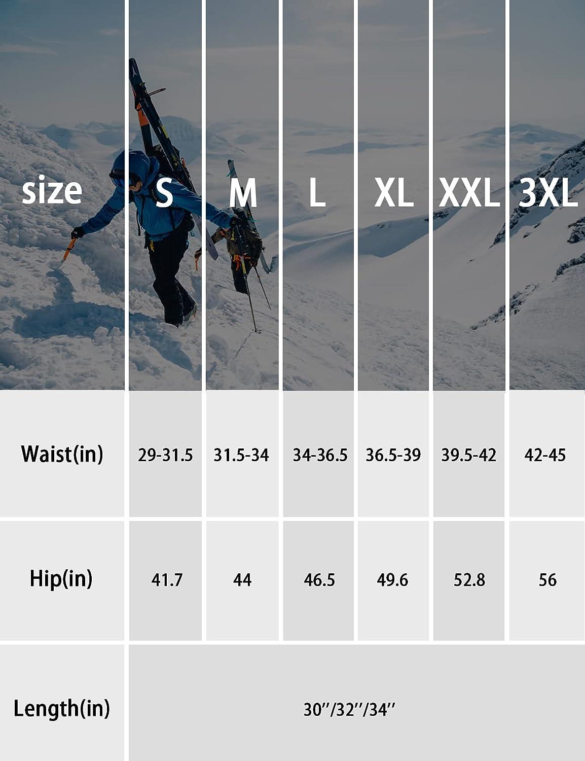 Size Guide: Men's Winter Sports Pants