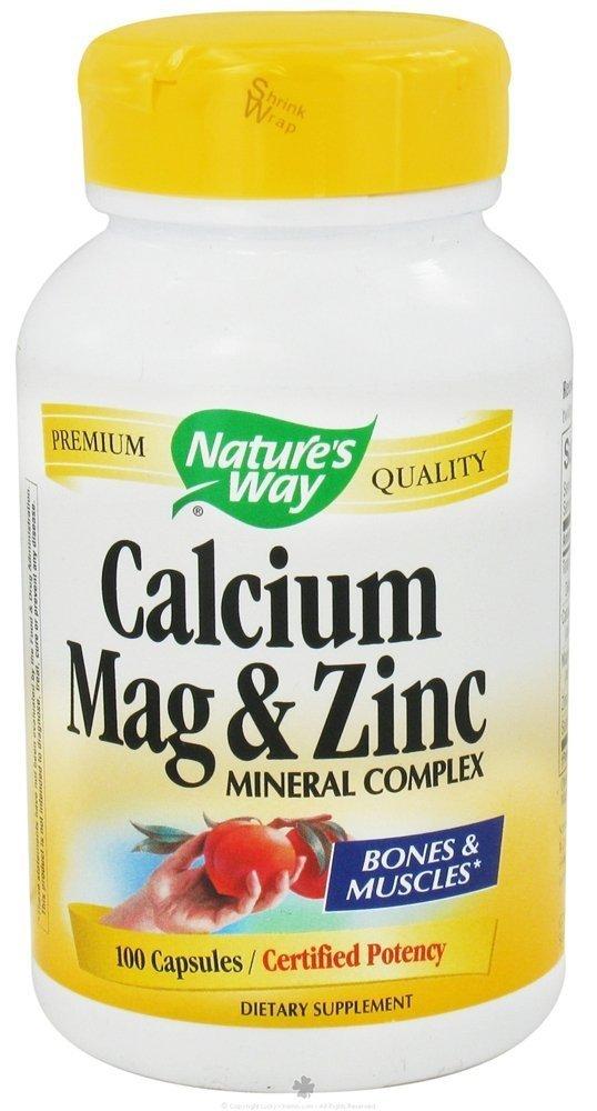 Nature's Way Calcium Magnesium & Zinc 100 Cap Essential Minerals for