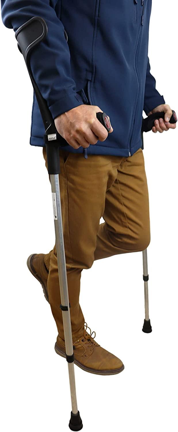 KMINA Forearm Crutches for Adults (x2 Units, Open Cuff), Adult