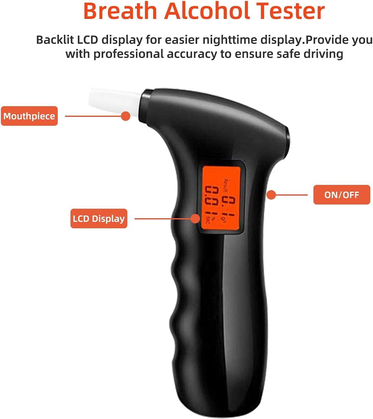Portable Alcohol Tester, Professional Breathalyzer Digital LCD Display