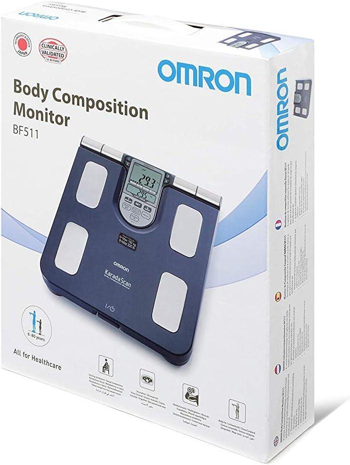 Omron Bf511 Body Composition and Body Fat Monitor Bathroom Scale Dark