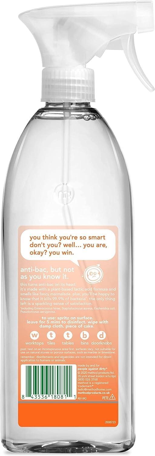 Method Antibacterial Spray All Purpose Cleaner Orange Yuzu 828 ml (Pack