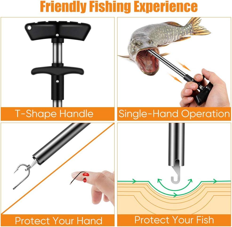 Auphrosyne Fish Hook Remover Squeeze Fish Lip Gripper Fishing Pliers with  Fishing Hool Separator Tools Floating Fish Gripper Combo Kit Blue 9
