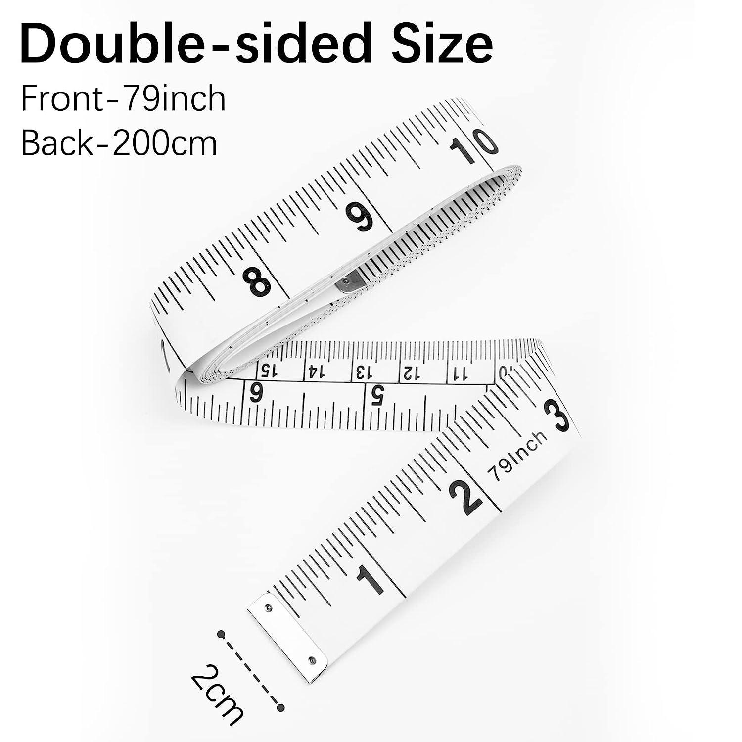 REIDEA Clothing Measure Tape Dual Sided, 79in/200cm Soft Fabric Tape Measure  for Body Measurement Fitness, Weight Loss, Measuring Waist, Thighs, Arms,  Sewing Clothing Tailor White