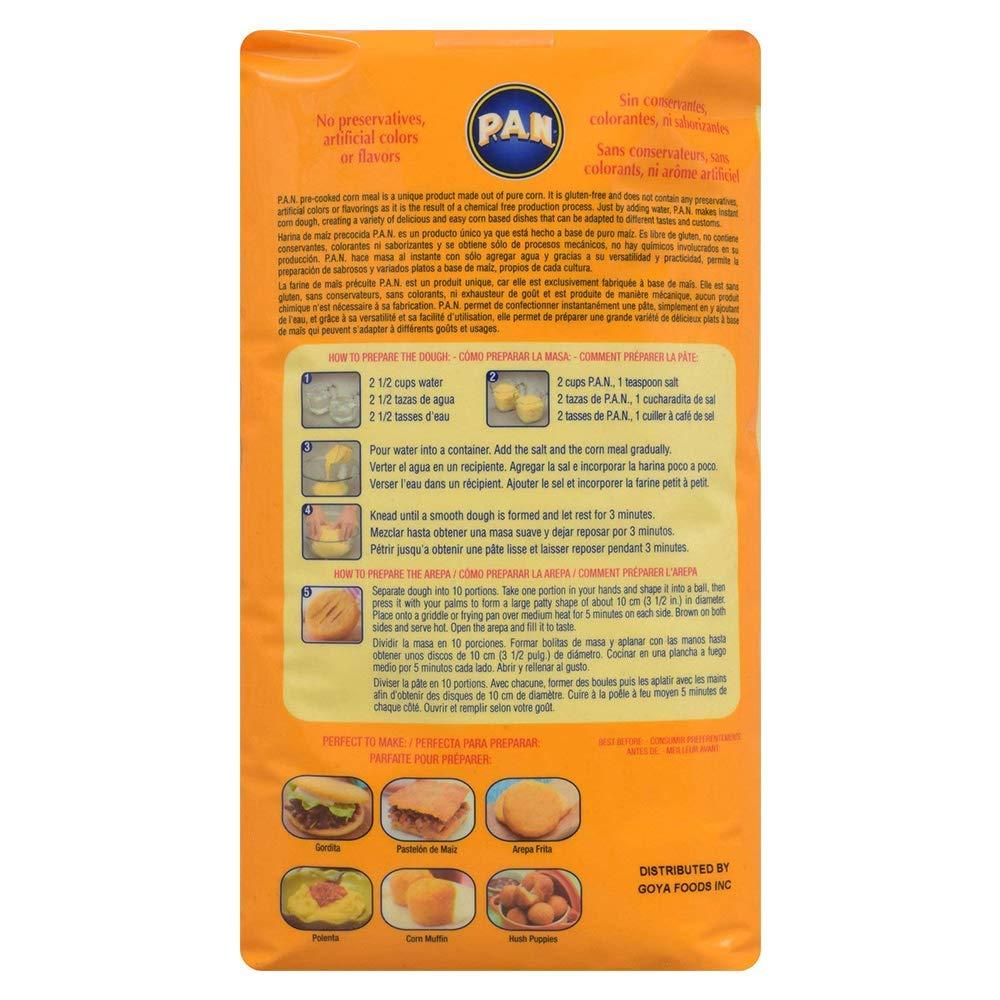 PAN White Corn Meal - Pre-cooked Gluten Free and Kosher Flour for Arepas, 1  Kg (Pack
