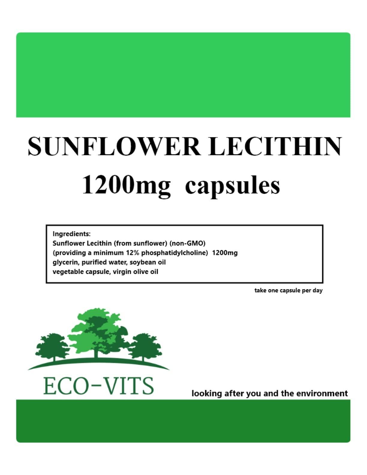 Sunflower Lecithin 1200mg (120 caps) Brain Function Cardiovascular Maintenance