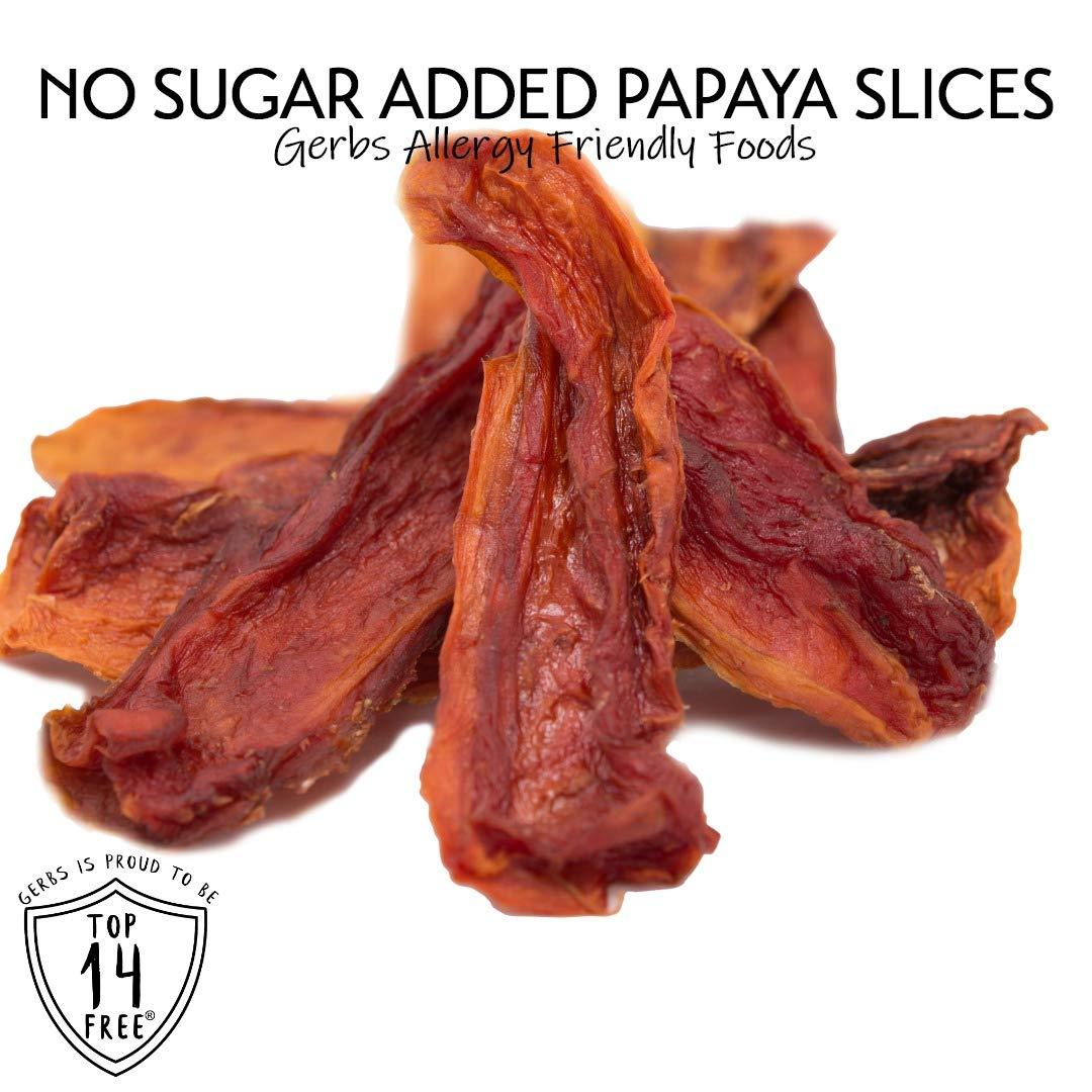 GERBS Dried Papaya Slices Unsweetened 2 LBS. Freshly Dehydrated Resealable Bulk Bag Top Food