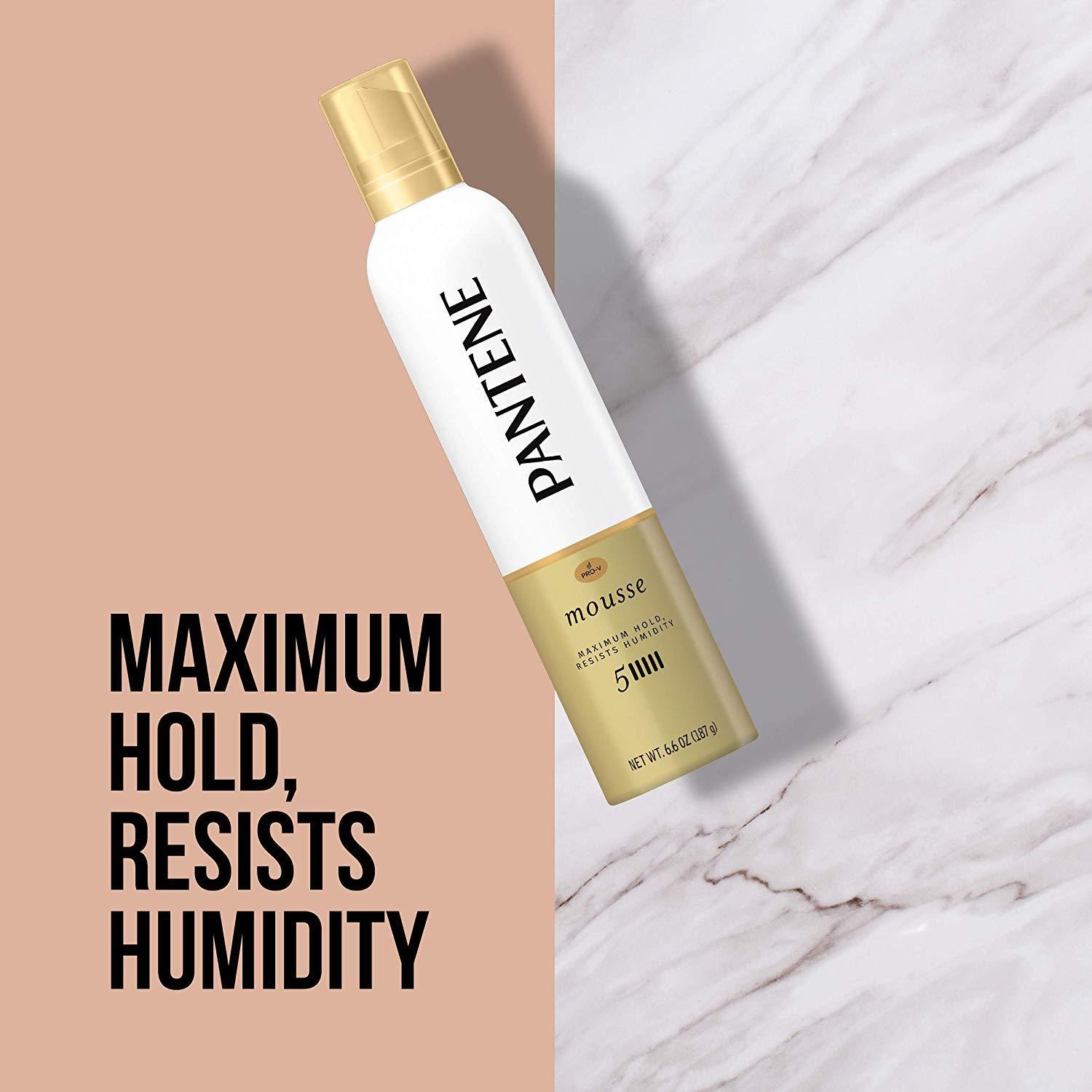 Pantene Mousse Maximum Hold Pro-V Humidity Resistant 6.6 Ounce (Pack of 3)  Hair Mousse