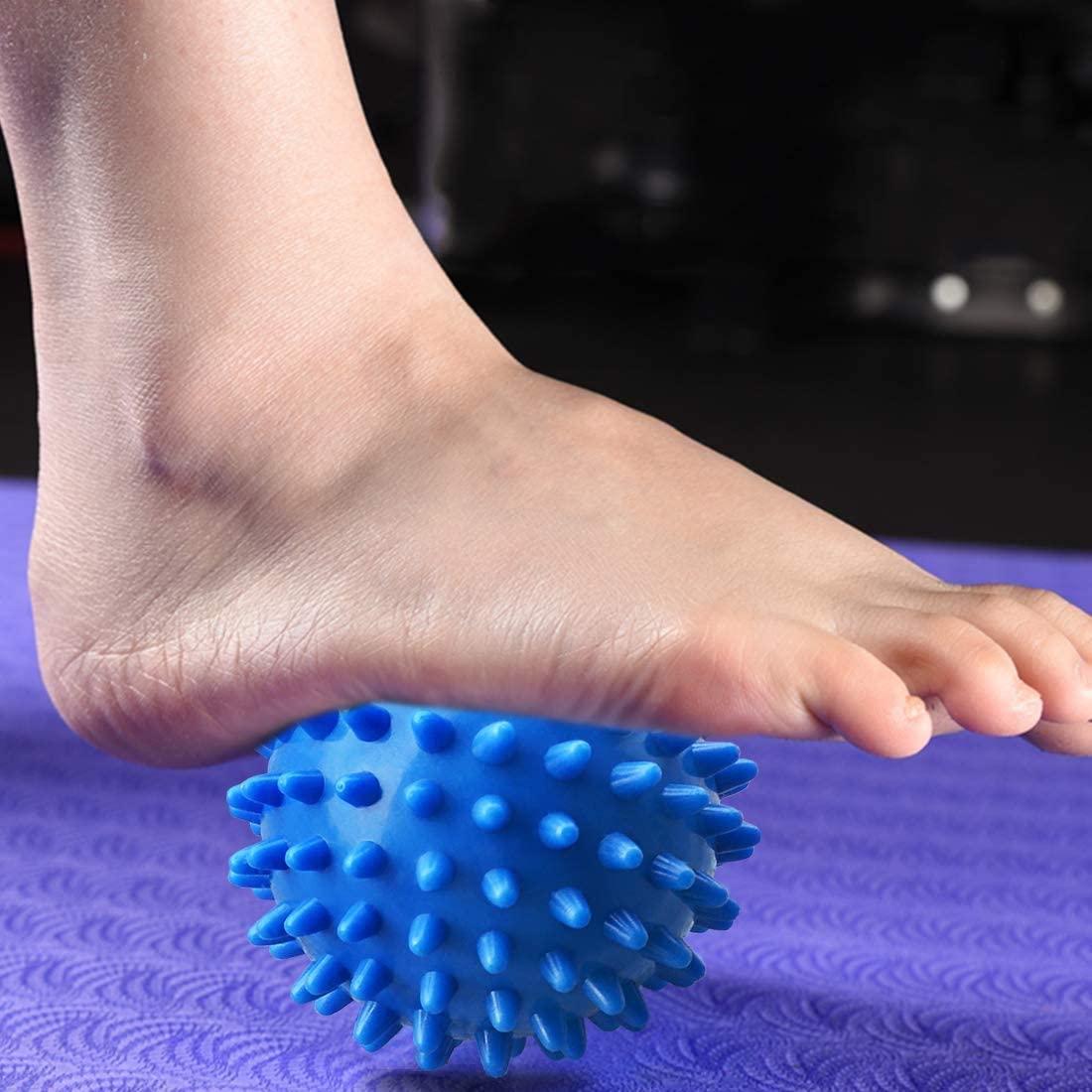Spiky Roller Foot Massager for Plantar Fasciitis & Stress Relief Blue