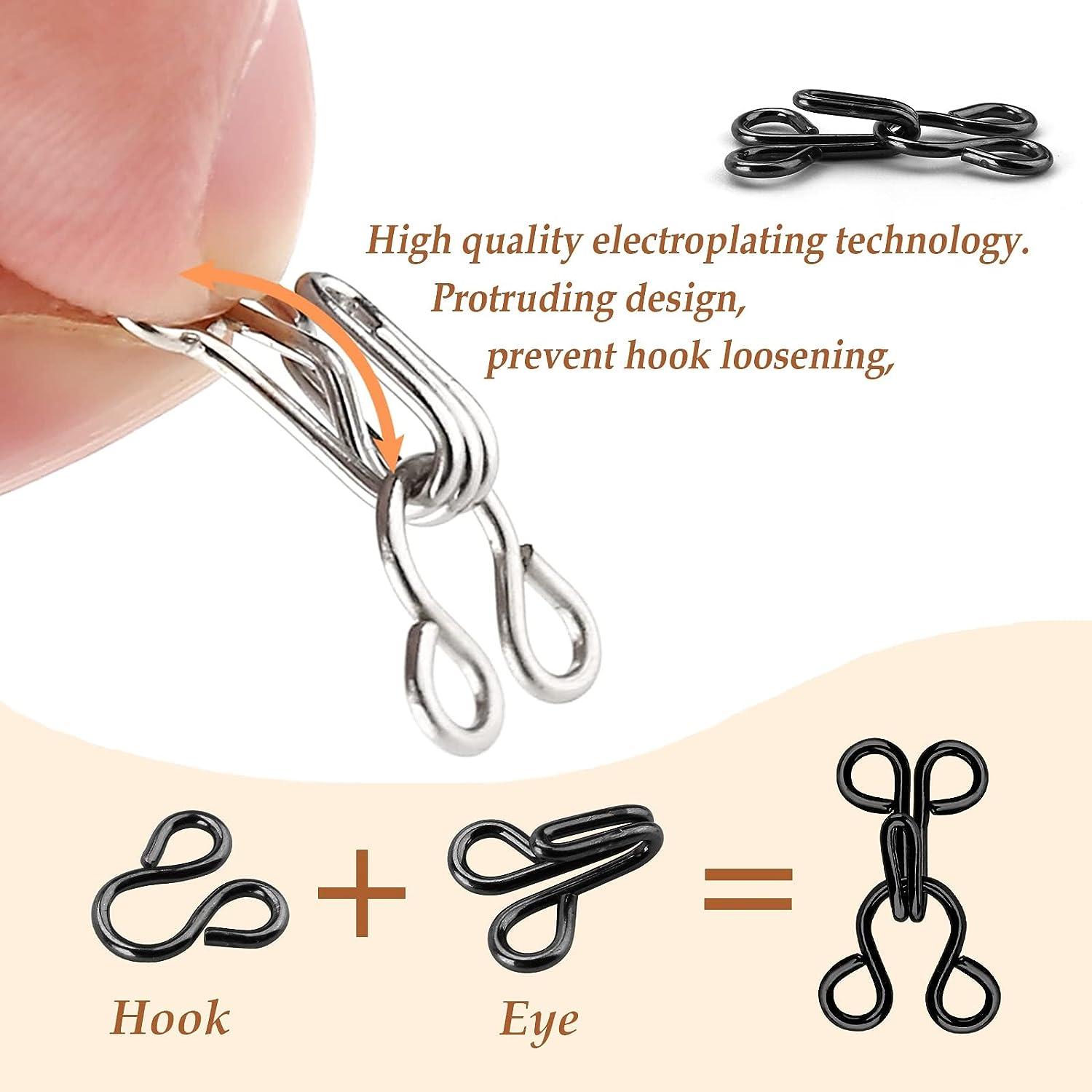 KACOLA Hook and Eye for Sewing, Bra Hooks Replacement, Hooks and Eyes  Clasps for Clothing, Sewing DIY Craft