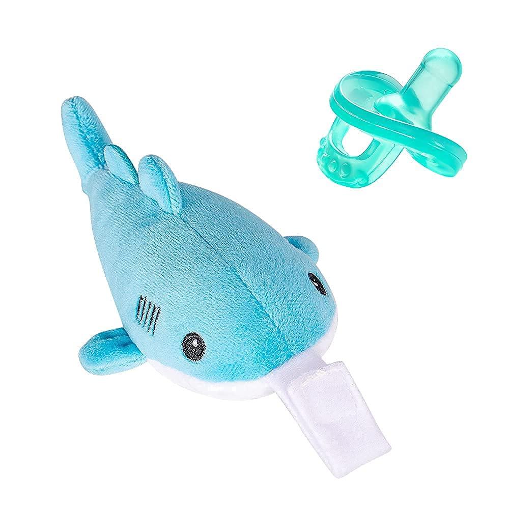 Baby Infant Pacifier Plush Whale Pacifier Holder Soothie Snuggle