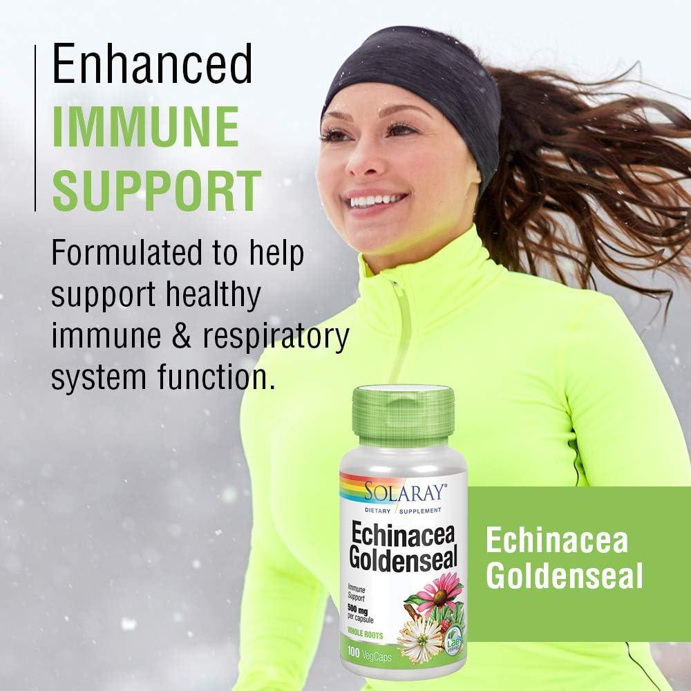 SOLARAY Echinacea & Goldenseal Root 500mg Capsules Immune