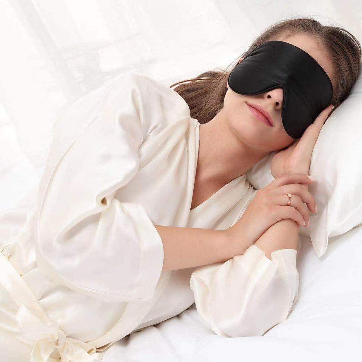 Alaska Bear Natural Silk Sleep Mask - Cool Soft Blindfold for Sleeping | Genuine Mulberry Silk | Hypoallergenic & Breathable | Non-Absorbent | ...