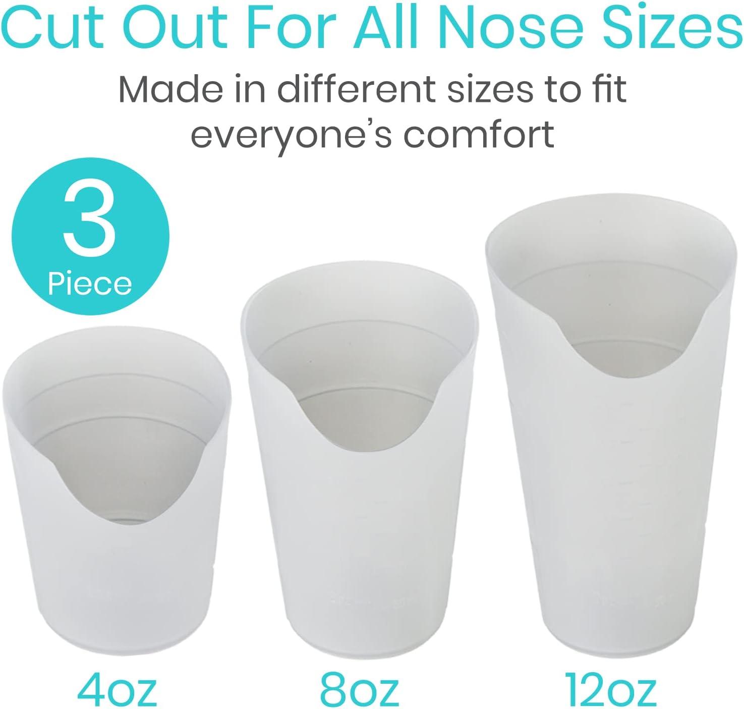 Vive Nosey Cup - Cut Out Drinking Glass for Controlled Sips and Portions - Drink  Cup for Stable and Fixed Drinking Position - Dishwasher Safe Flexible  Plastic Cup for Medical Patient and