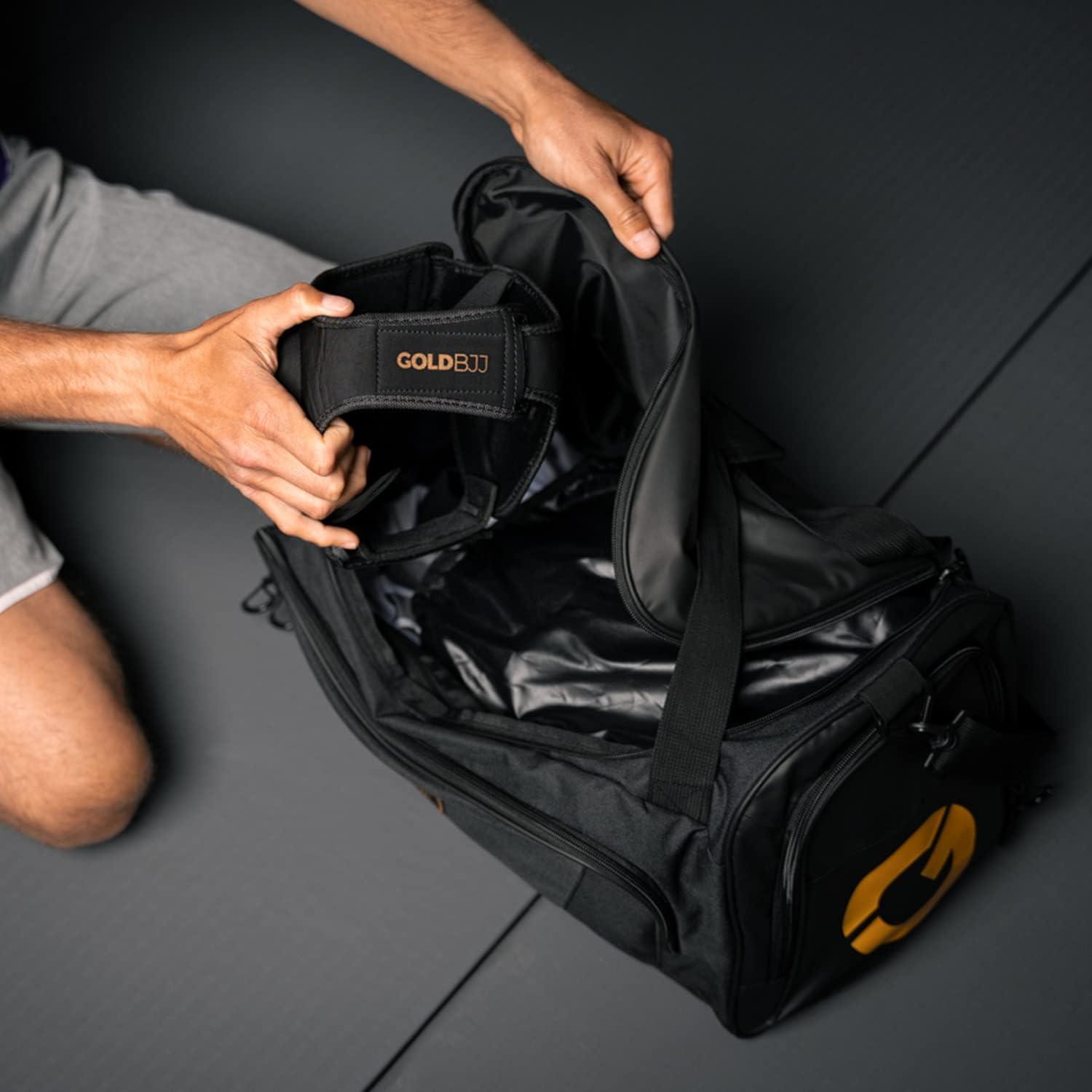 Gold BJJ Headgear for Jiu Jitsu, Wrestling, and MMA Black