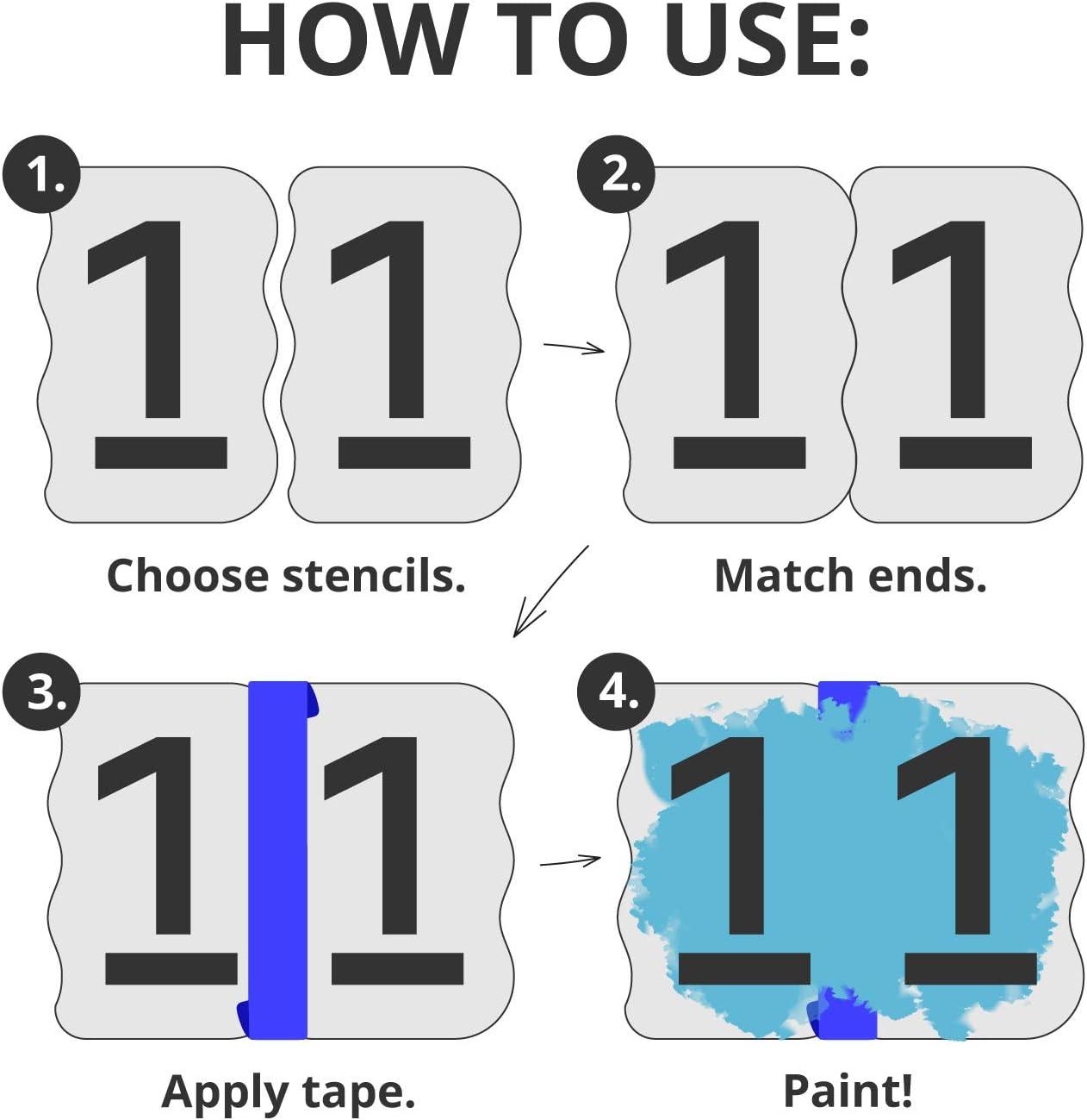 Curb Stencil Kit for Address Painting 4 Tall Numbers 14 Mil Mylar