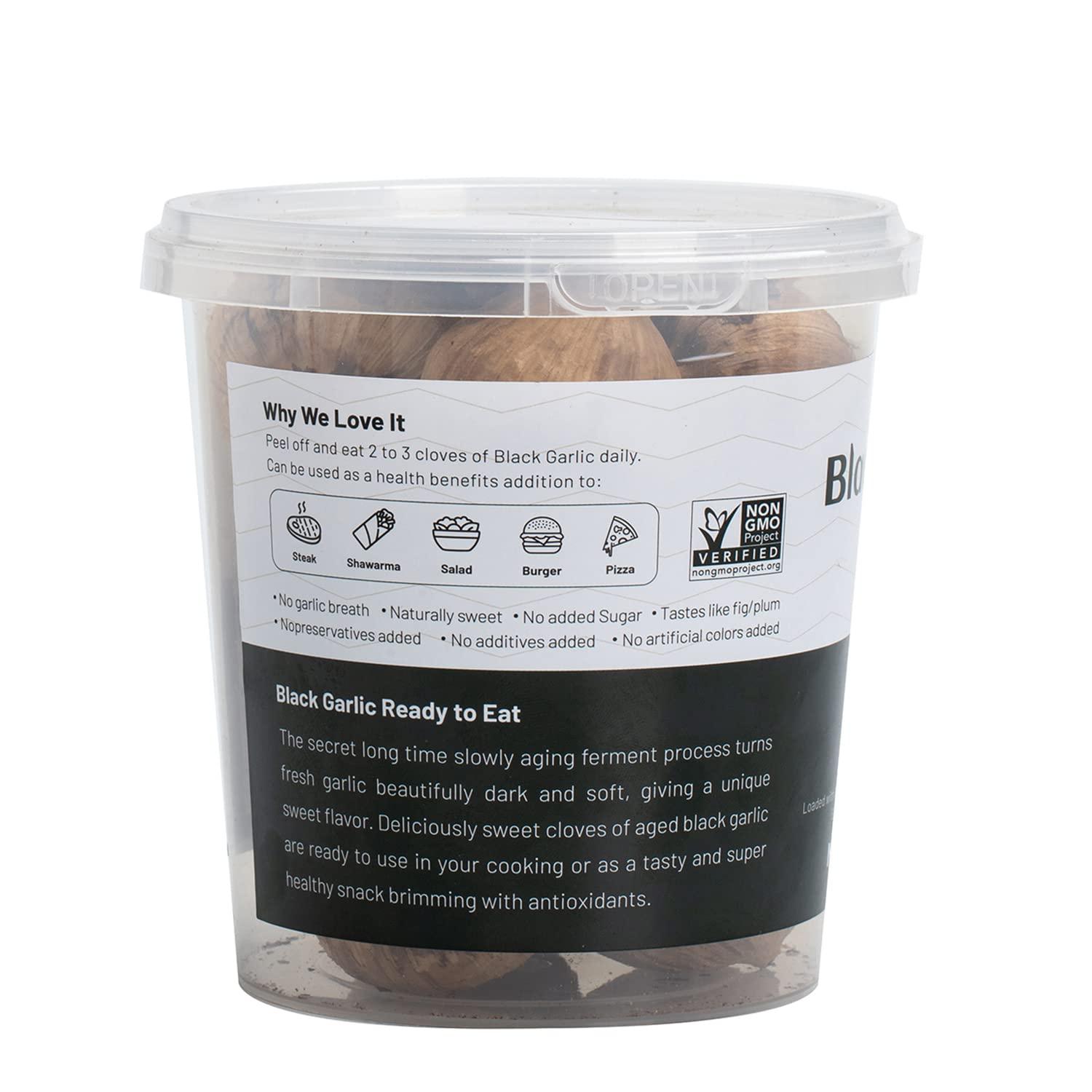 ORGFUN Jumbo Whole Black Garlic, Premium Fermented Black Garlic Cloves