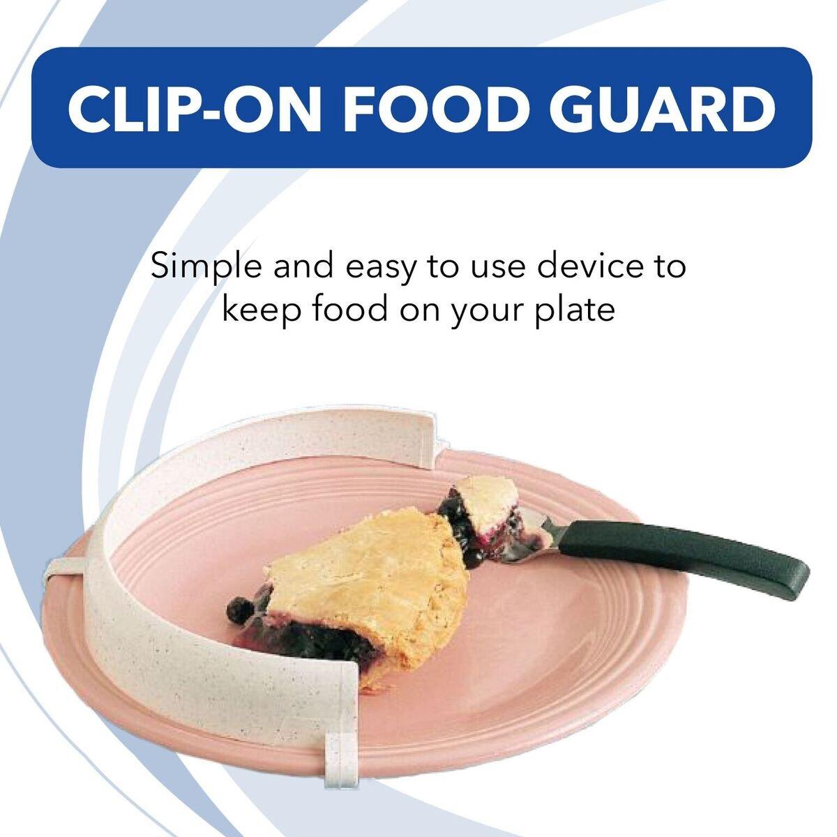 Sammons Preston ClipOn Food Guard for Plates, Reusable Spill