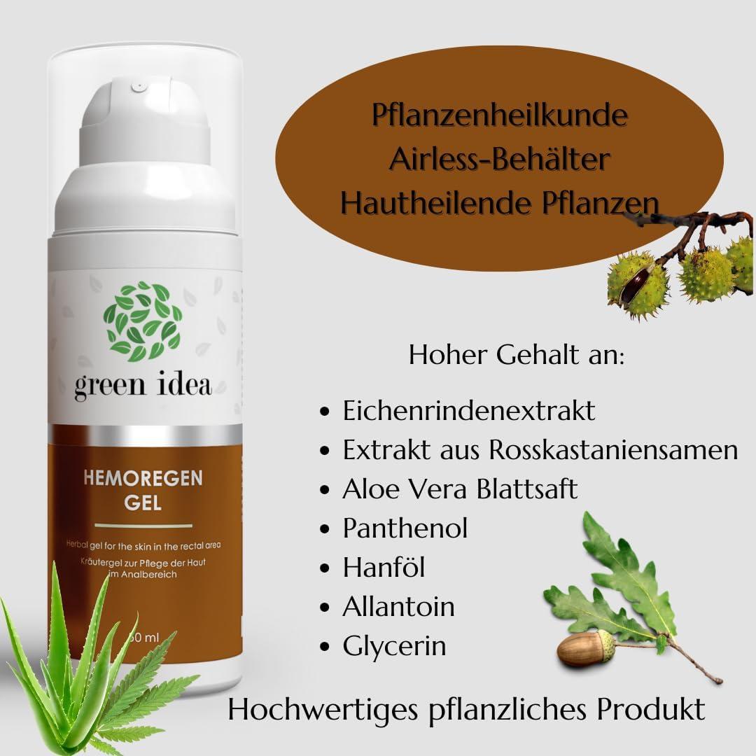 Green Idea Hemore Rets Gel - Herbal Hemorrhoid Ointment with Horse  Chestnuts Aloe Vera & Hemp Oil for Anal Itching & Fissures - 50ml | Buy Now  with Express International Delivery | GoSupps.com