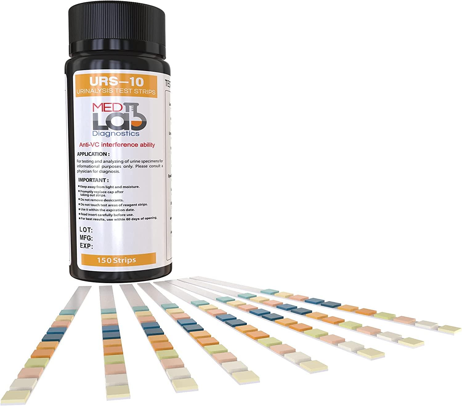 150 Count Urine Test Strips Tests for Ketosis, pH, Protein, UTI