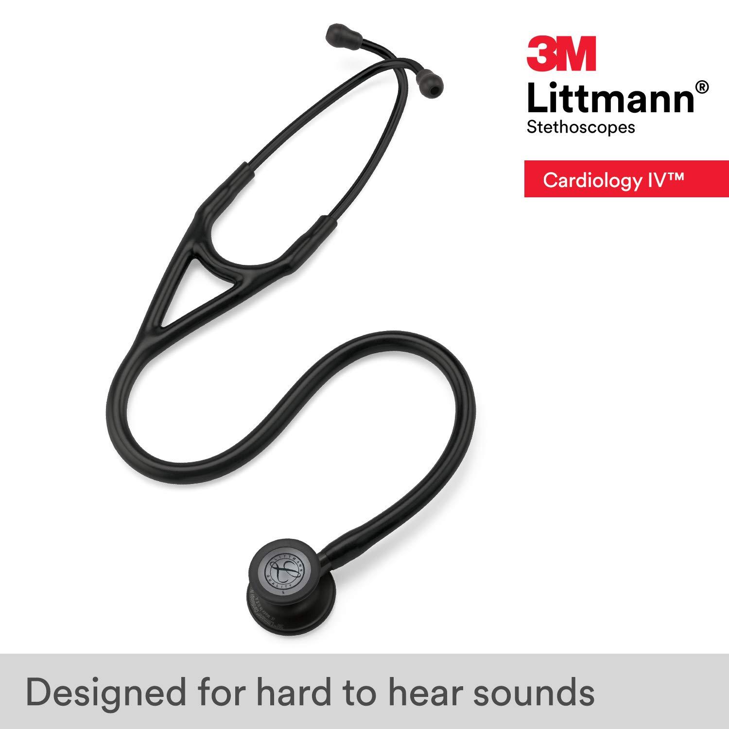 3M Littmann Stethoscope, Cardiology IV, Black Tube, Black Chestpiece, 27  Inch, 6163 Black Chestpiece, Black Tube