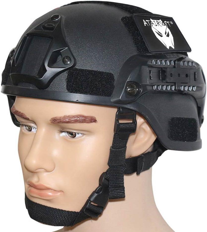 ATAIRSOFT Tactical Airsoft Paintball MICH 2000 Helmet with Side Rail