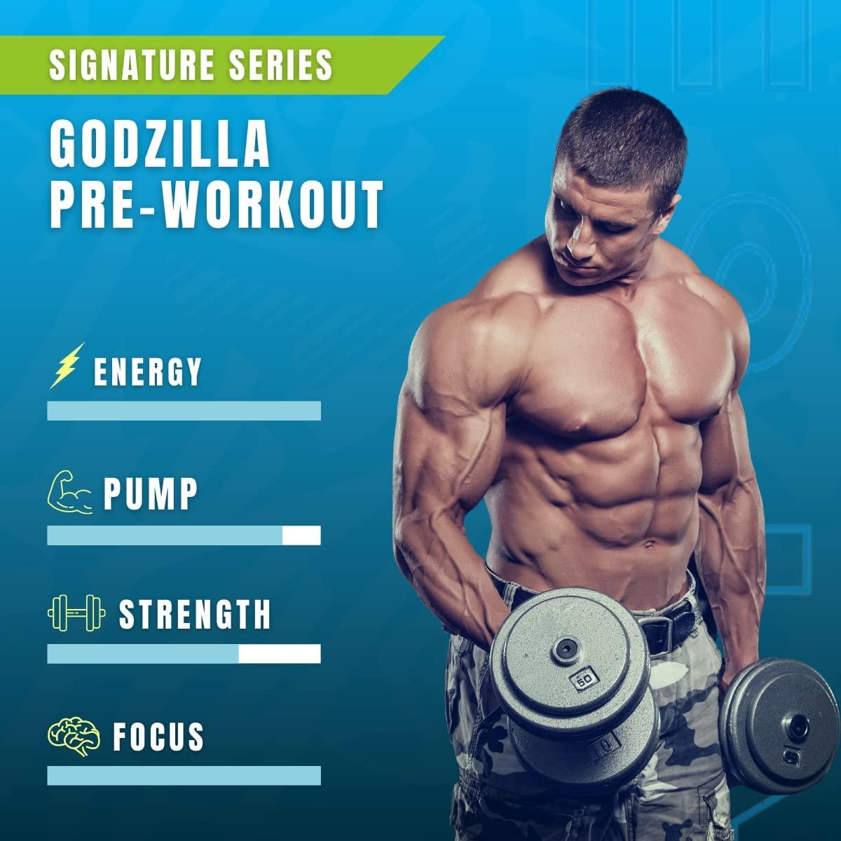 RYSE Signature Series GODZILLA Pre Workout Monsterberry Lime Flavor Citrulline, BetaAlanine