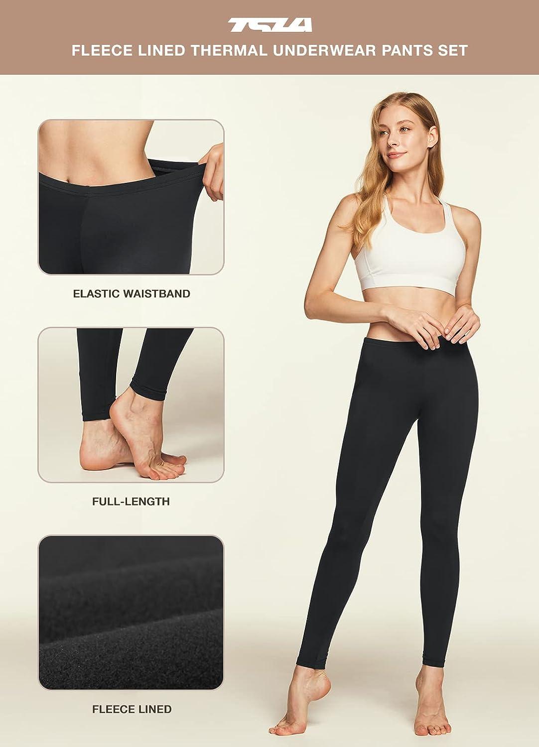 thumbnail image 2 of TSLA Women's Thermal Long Johns Leggings - Fleece Lined, Compression, Winter Tights (1 Or 2 Pack) 2 of 11