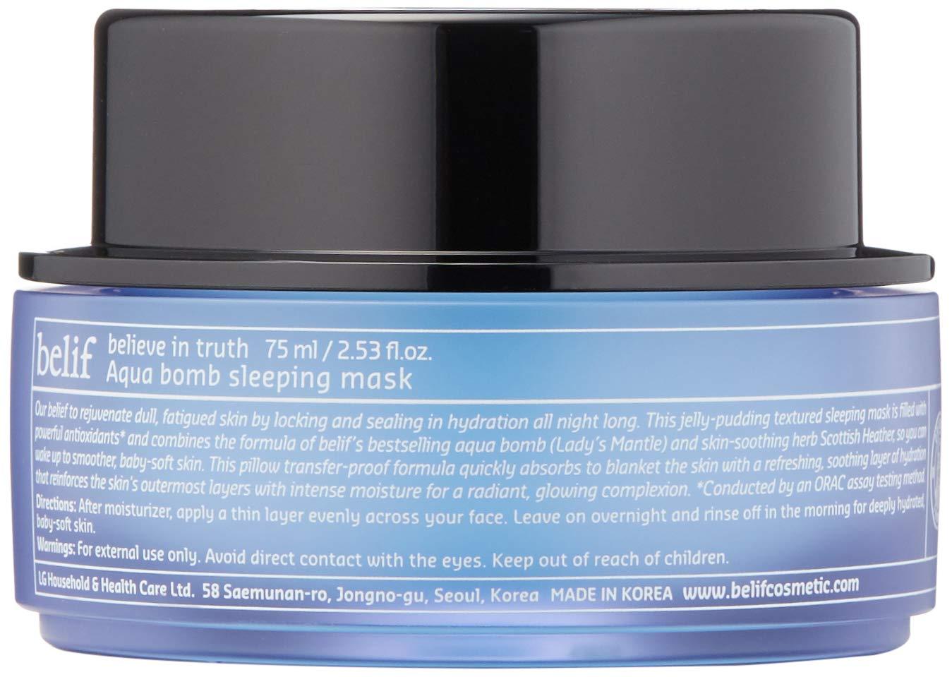 belif Aqua Bomb Sleeping Mask Hydrating Herbs Rejuvenate, Soothe