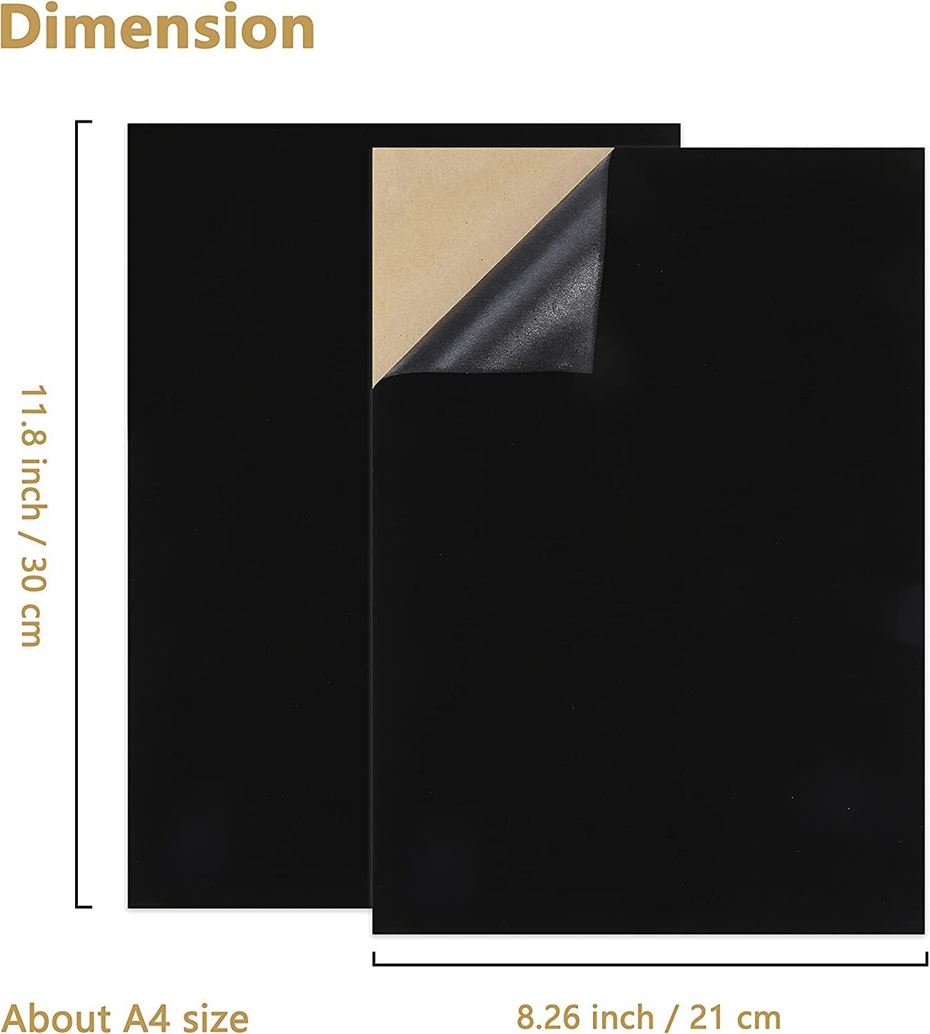 Caydo 12PCS Black Self Adhesive Felt Sheets, Soft Velvet Sticky Back