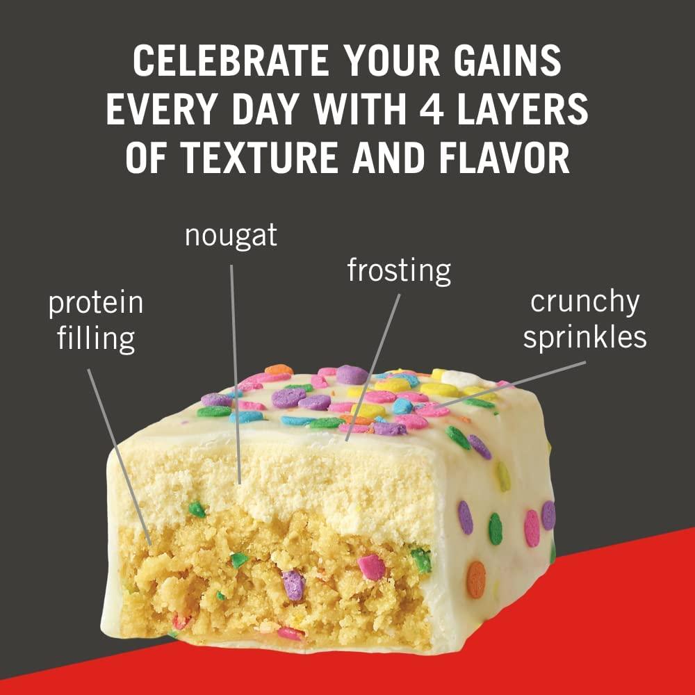 METRx Big 100 Birthday Cake Bar, High Protein Bar, Meal Replacement