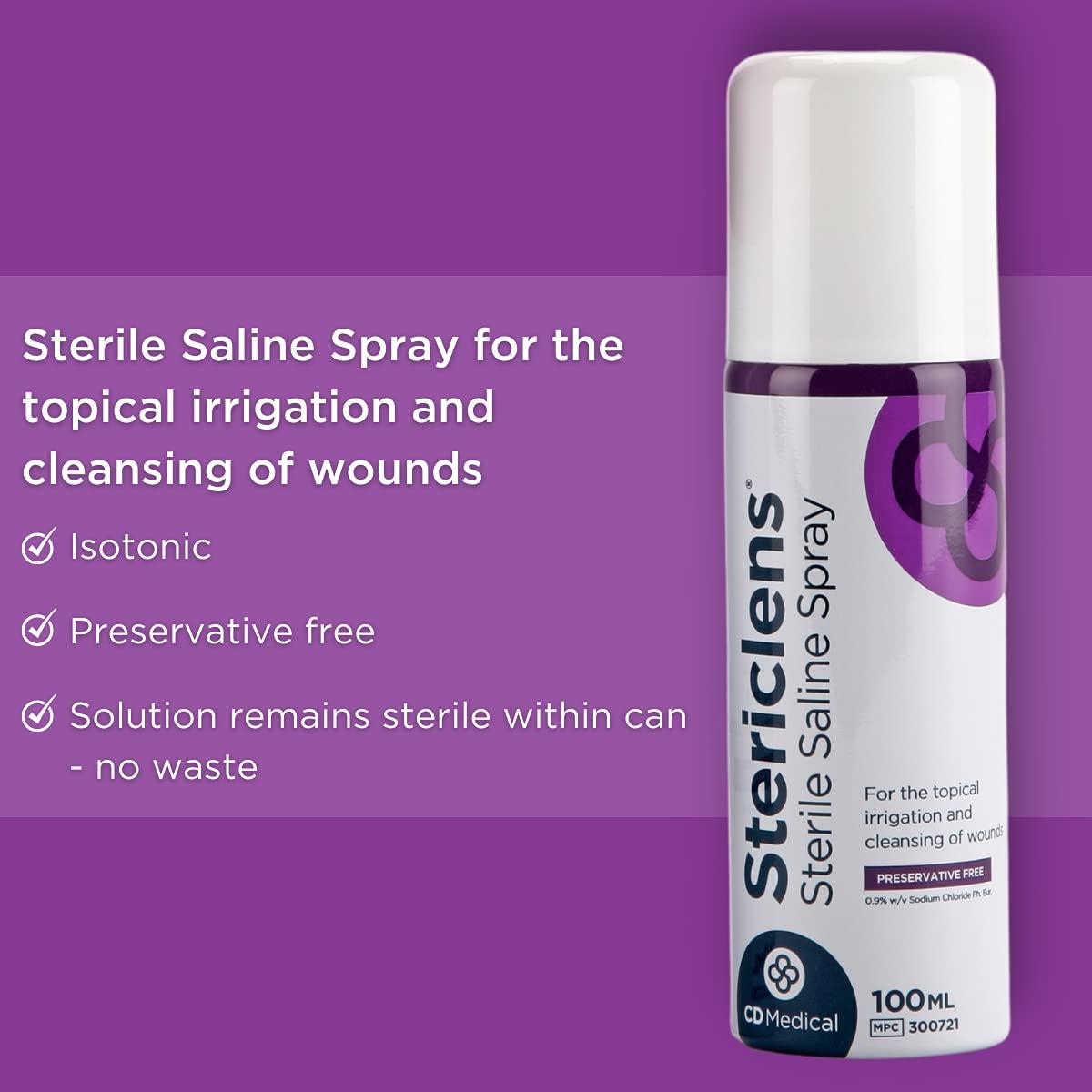 Stericlens Sterile Saline Spray Wound Cleansing & Piercing Aftercare