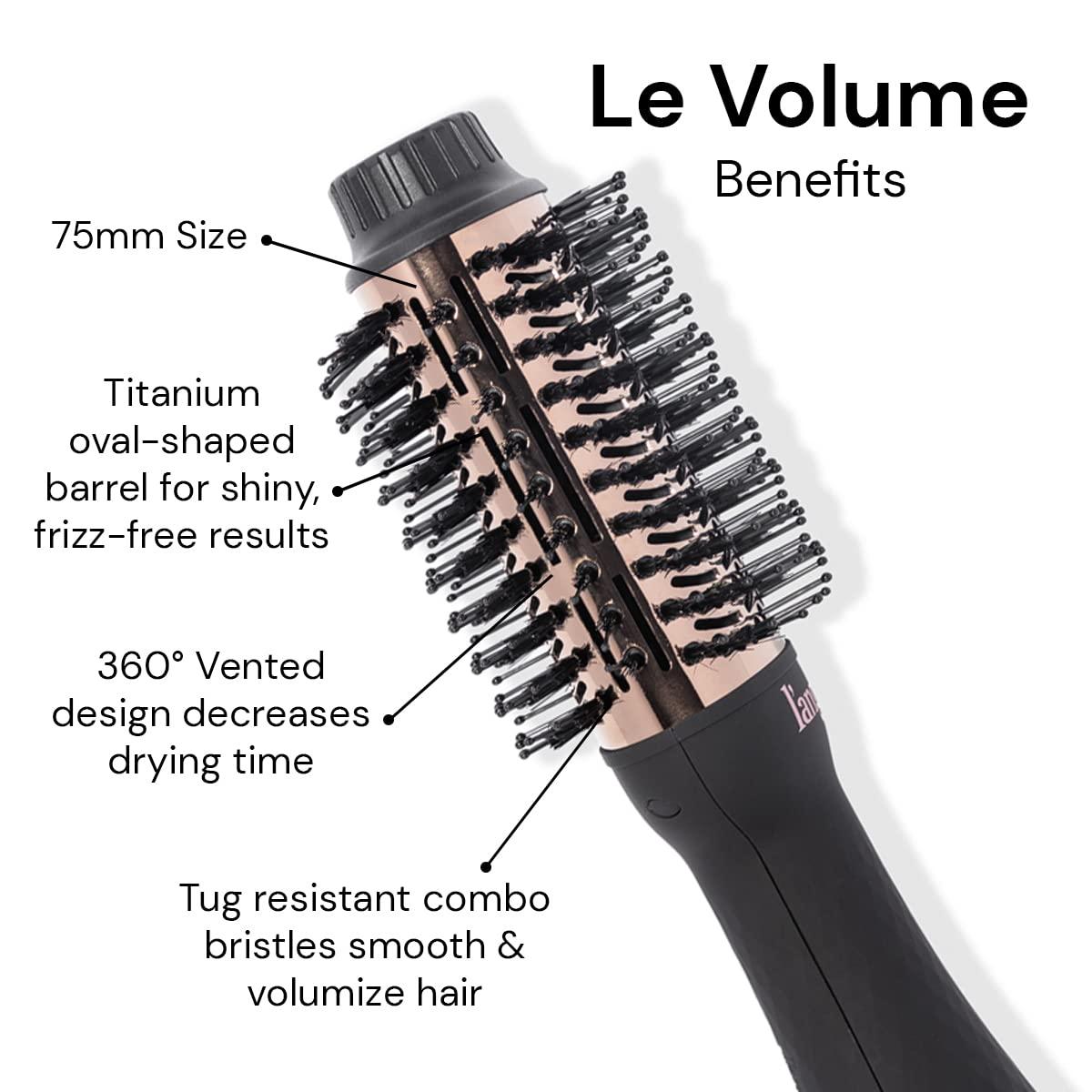 L'ANGE HAIR Le Volume 2-in-1 Titanium Brush Dryer Black | 75MM Hot Air Blow  Dryer Brush in One with Oval Barrel | Hair Styler for Smooth, Frizz-Free  Results for All Hair Types