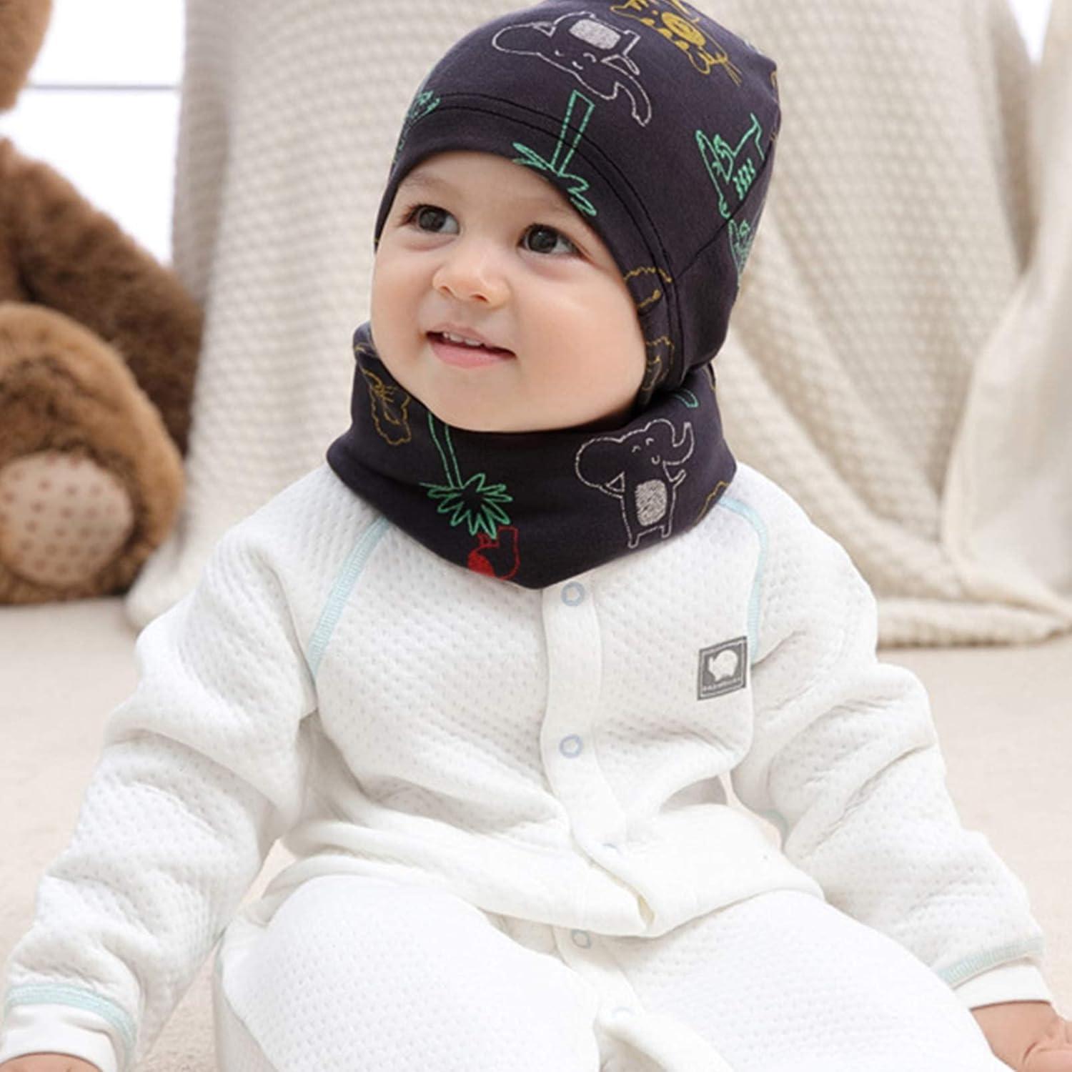 VUCDXOP Children's Winter Hat Scarf Set - Beanie Hats Tube Scarf Combo For Boys And Girls - Soft Cotton Neckerchief Set - Color#1 - Size L | Buy Now With Express International Delivery
