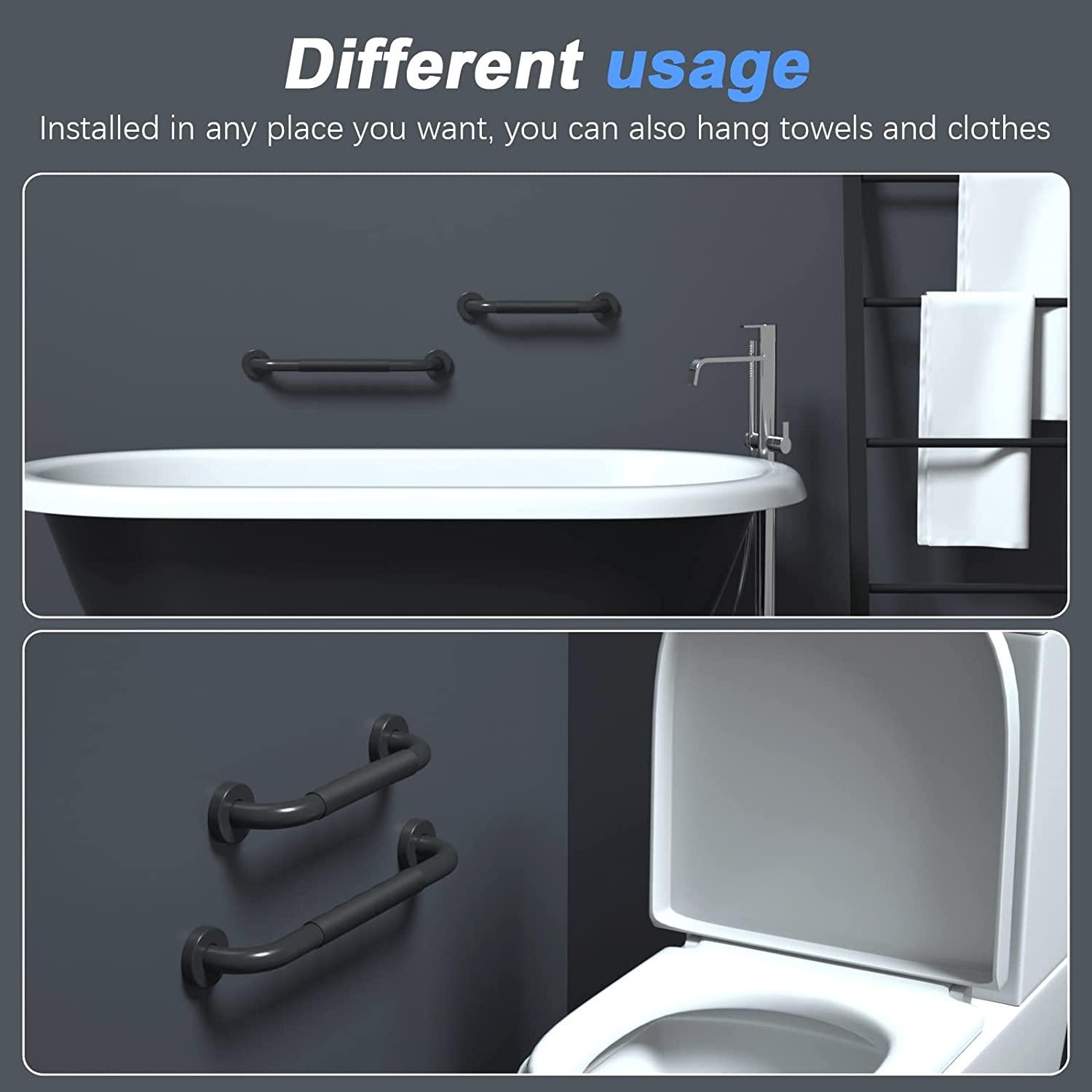 2 Pack 16 Inch AntiSlip Shower Grab Bars w/Rubber Grip, iMomwee Stainless Steel Bathroom Wall