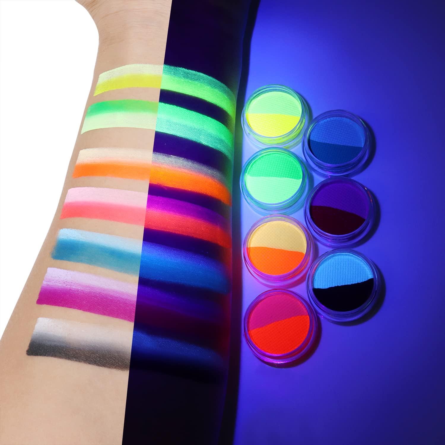  Water Activated Split Cake Eyeliner, UV Blacklight Glow  Fluorescent Paint, Onmay 14 Bright Color Retro Graphic Hydra Eye Liner,  Body Face Paint, Halloween Makeup (14color) : Beauty & Personal Care