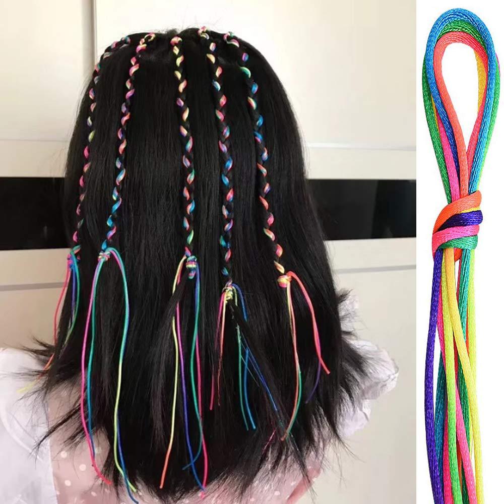 56Pcs Colorful Hair Strings Hair Tinsel Extensions Party