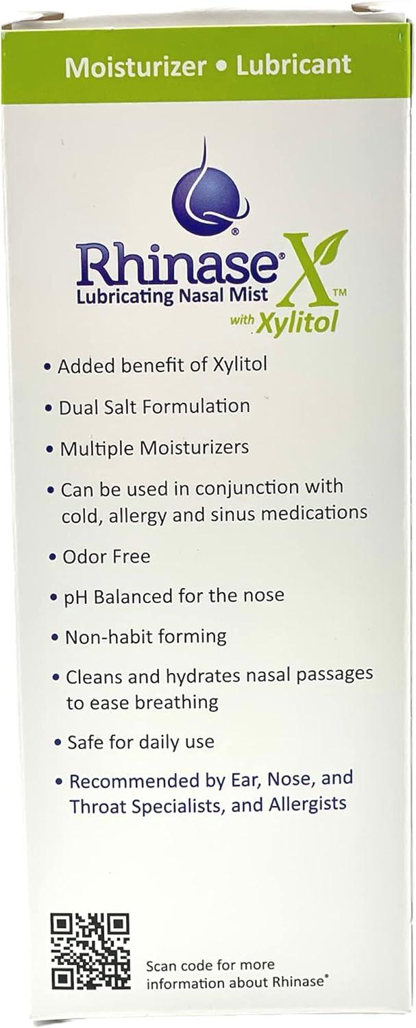 Rhinase X Lubricating Nasal Mist Spray with Xylitol Long Lasting