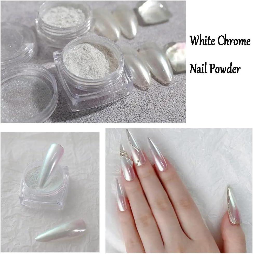 5 Boxes Pearl Powder Nail Art Glitter Mirror Effect Chrome Pigment