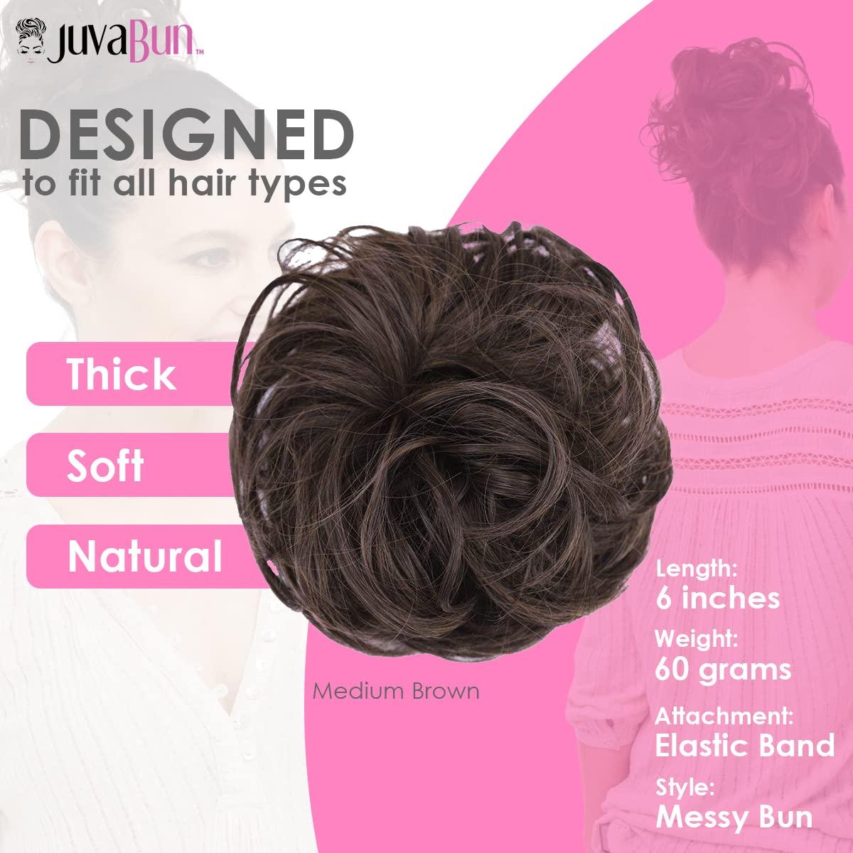JuvaBun Messy Bun Hair Scrunchie – Hair Pieces for Women & Men Create Full  Updos for Events, Everyday Wear – Washable, Realistic, Synthetic Hair Bun,  Messy Bun Hair Piece Medium Brown