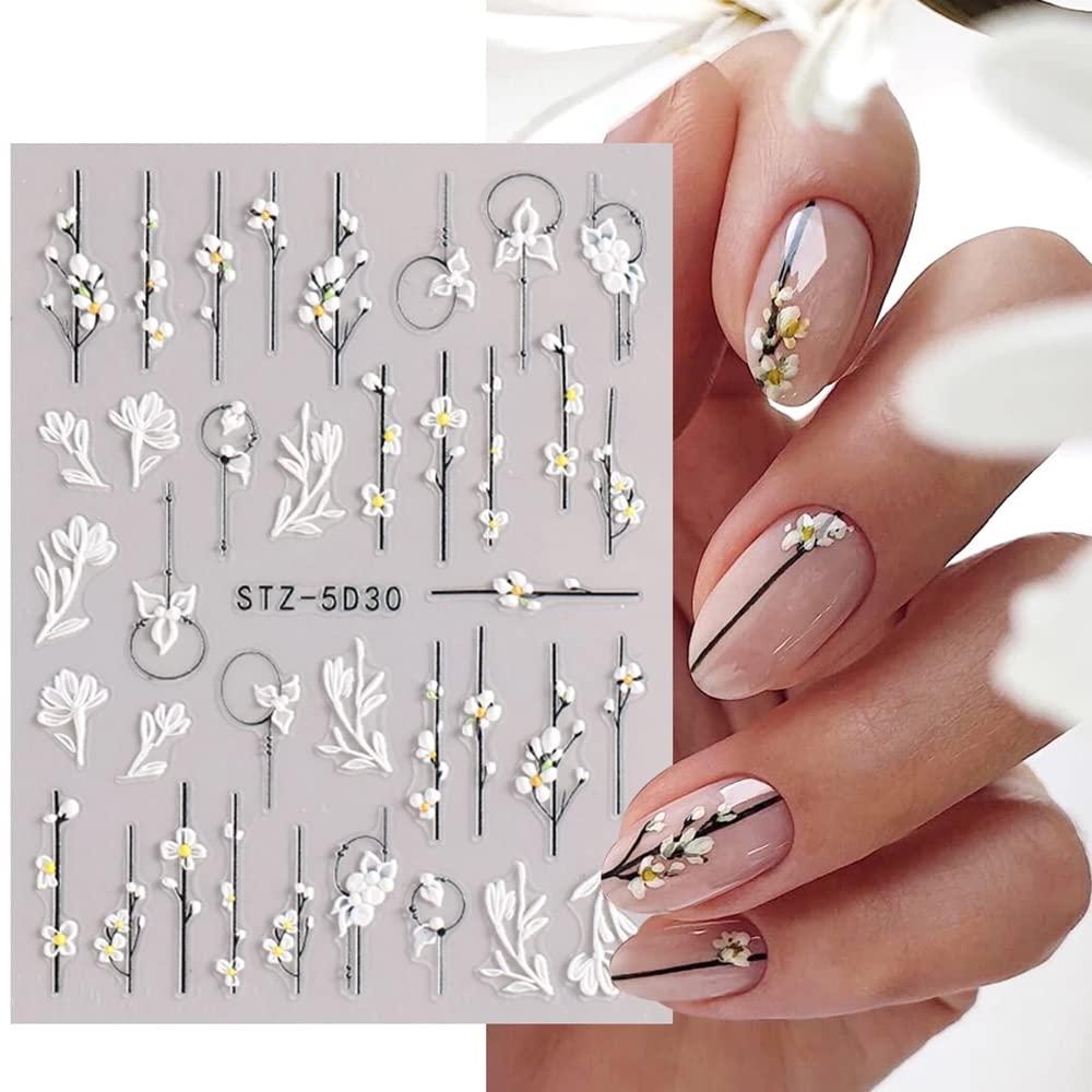 WOKOTO 12 Sheets Kids Nail Stickers For Nail Art Decals 3D Self-Adhesive  Nail Art Stickers for Girls Kids Women Cute Carton Flowers Leaves Animals  Plants Fruits Nail Decals Stickers For Nails :