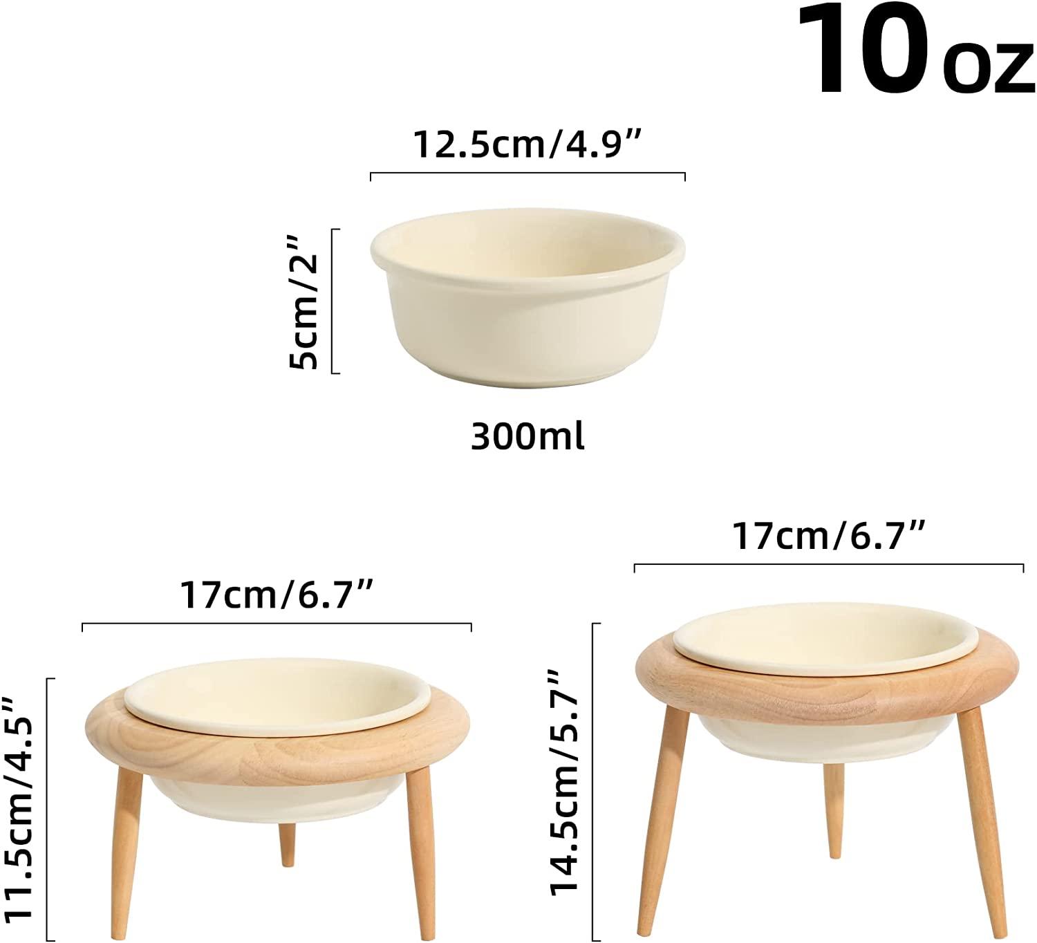 Havniva Ceramics Cat Bowl Adjustable Cat Food Bowl Kitty Bowl Raised Tilted Cat Bowl Cat Water