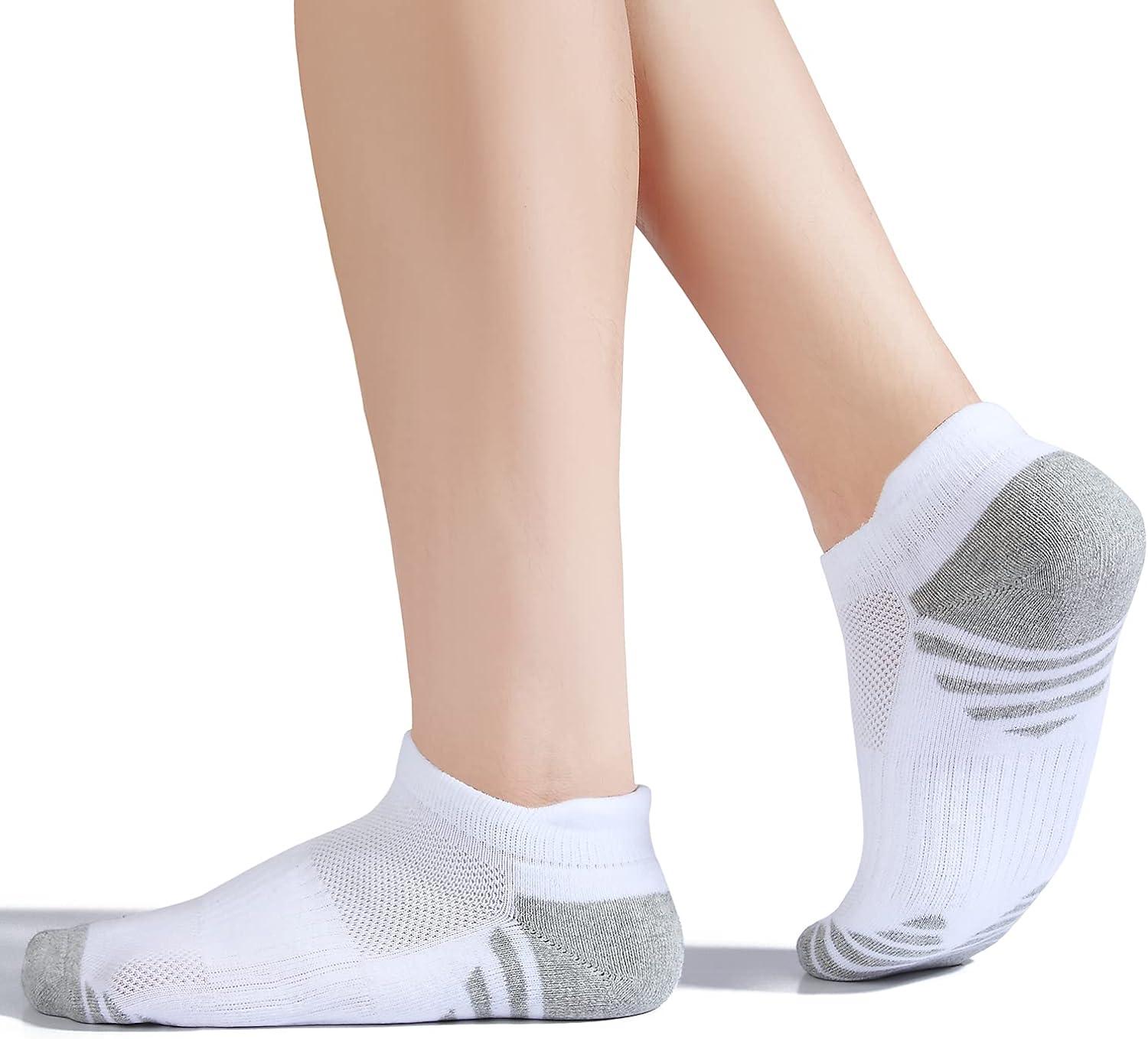 Men's Cotton No Show Socks with Heel Tab Pack White, Size 6-12