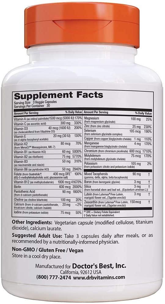Doctor's Best MultiVitamin with Vitashine D3 & Quatrefolic 90 Vegan